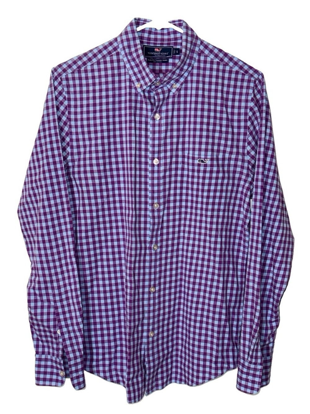 Vineyard Vines Men's Purple Blue Gingham Button-Down Shirt Small